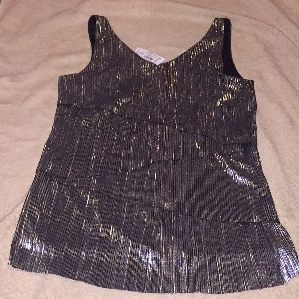 Roz & Ali Silver and black dress shirt